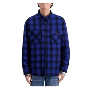 THE KOOPLES Blue Plaid Wool Overshirt Jacket - Size S- NWT